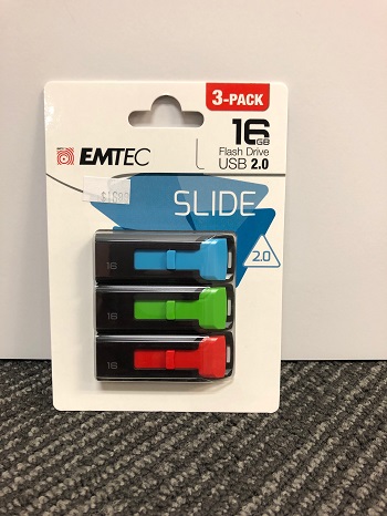 Flash Drive 16Gb Slide 3 Pack