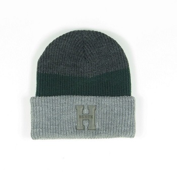 Colorblock Ribbed Beanie H Logo